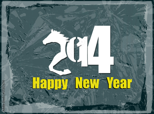 Happy New Year 2014.Abstract holidays card.Vector