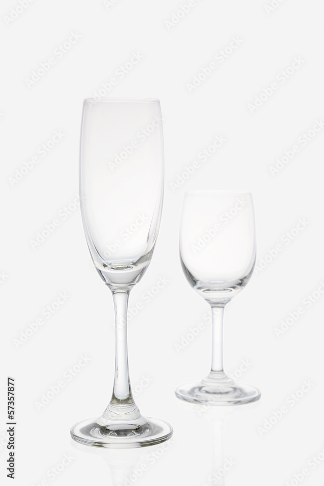 Empty wine glass isolated on a white background Empty wine glass isolated on a white background