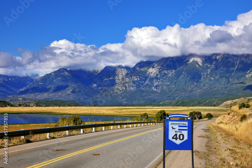 The road Ruta 40 is laid parallel to the Andes