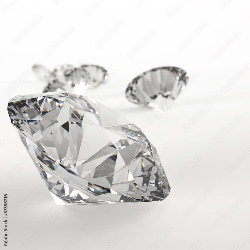 Diamonds 3d model in composition as concept Diamonds 3d model in composition as concept