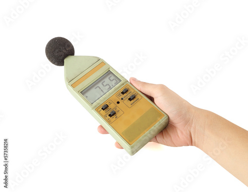 Plakat sound level meter on white background