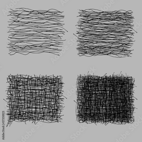 grunge rough hatching drawing textures set. vector illustration