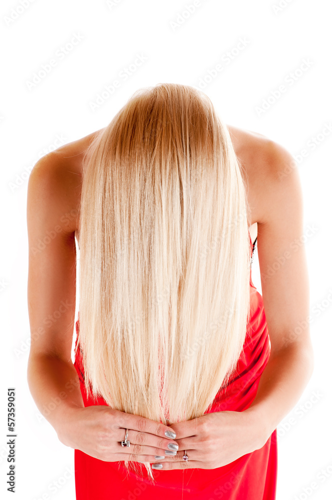 Naklejka premium beautiful healthy hair. blond woman