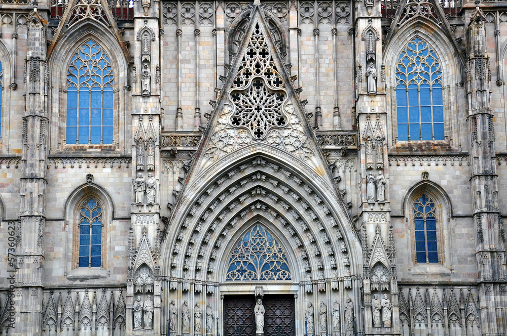 Gothic cathedral facade