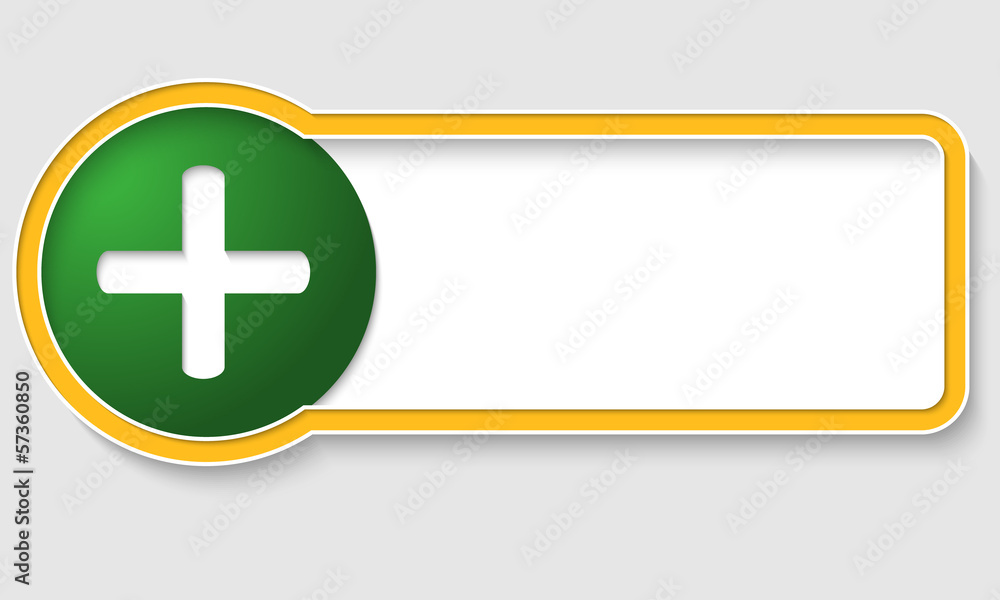 Fototapeta premium yellow text frame and plus sign