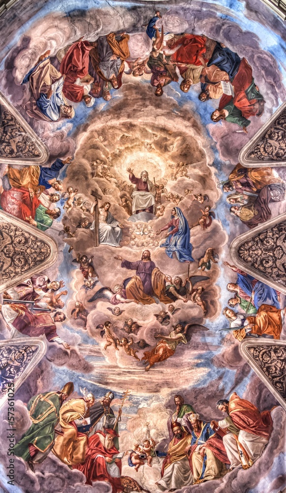 Naklejka premium Fresco at the Basilica dei Santi Ambrogio e Carlo al Corso