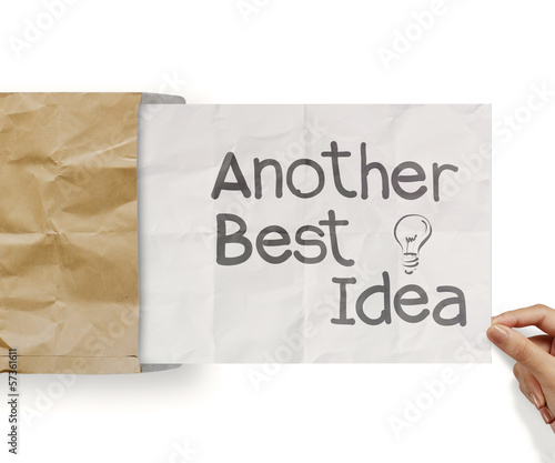another best idea light bulb with recycle envelope background