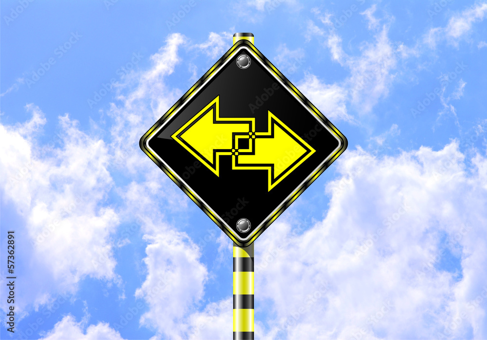 LEFT RIGHT ROAD SIGN