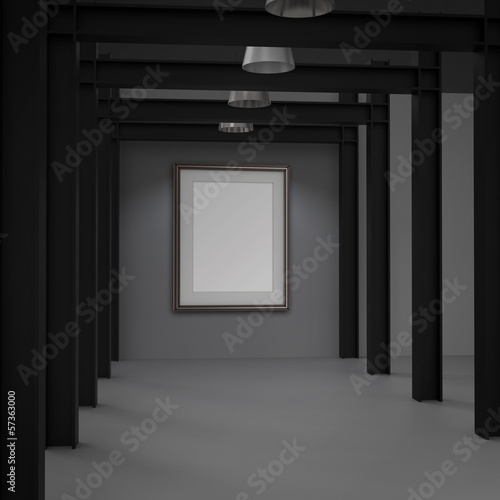 empty modern style frame on composition wall as concept