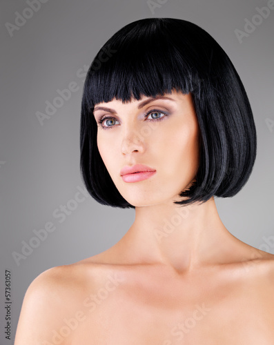 Beautiful woman with shot hairstyle