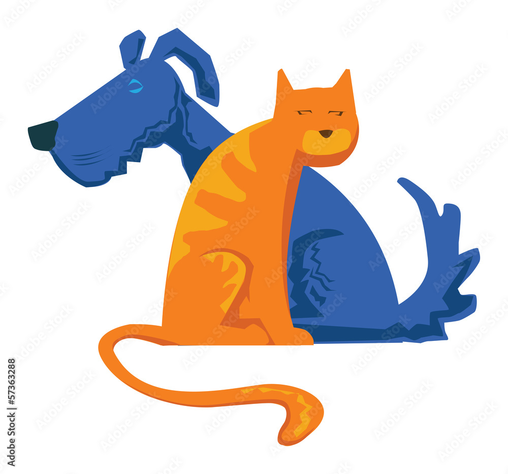 Fototapeta premium Cat and Dog logo