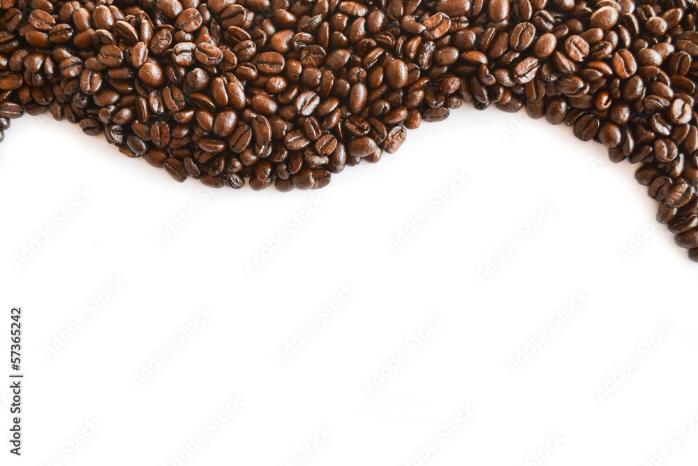 Obraz premium Rahmen aus Kaffeebohnen