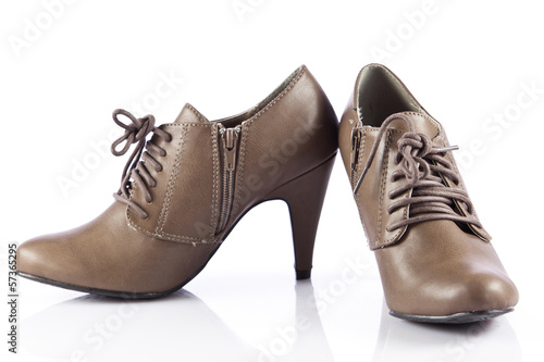 Woman shoes isolated on white. Nice woman shoes
