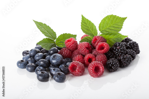 Berries on white isolated background