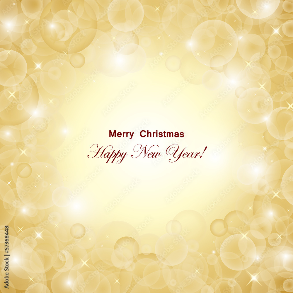 Golden Festive Christmas Background - Vector Illustration Golden Festive Christmas Background - Vector Illustration