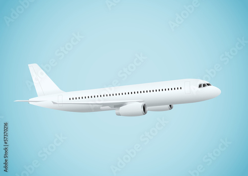 Plane in blue background