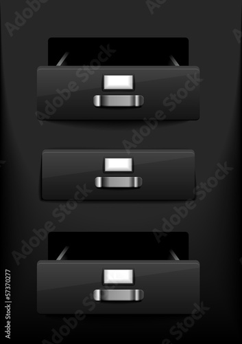 black drawers