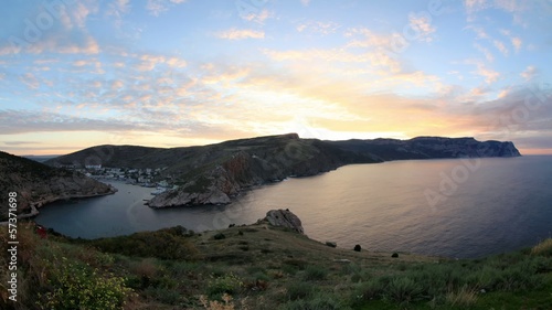 Wallpaper Mural Timelapse sunrise in the mountains. Balaklava, Crimea, Ukraine.  Torontodigital.ca