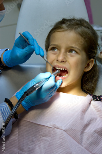 girl at the dentist.