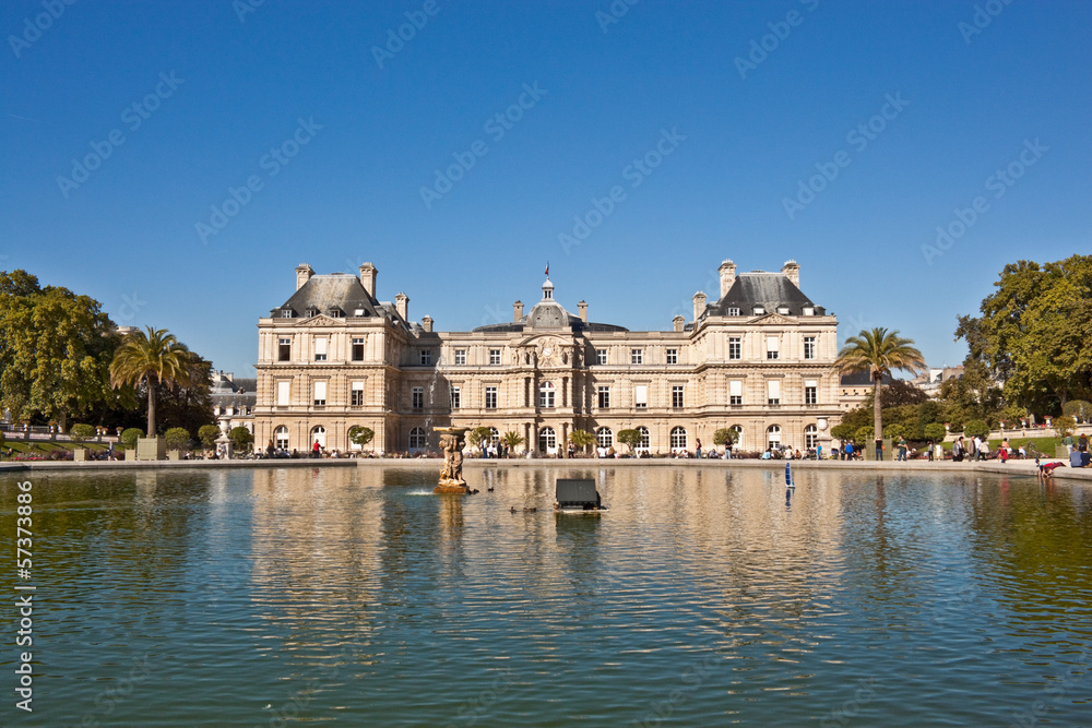 Luxembourg Palace and Luxembourg gardens in Paris