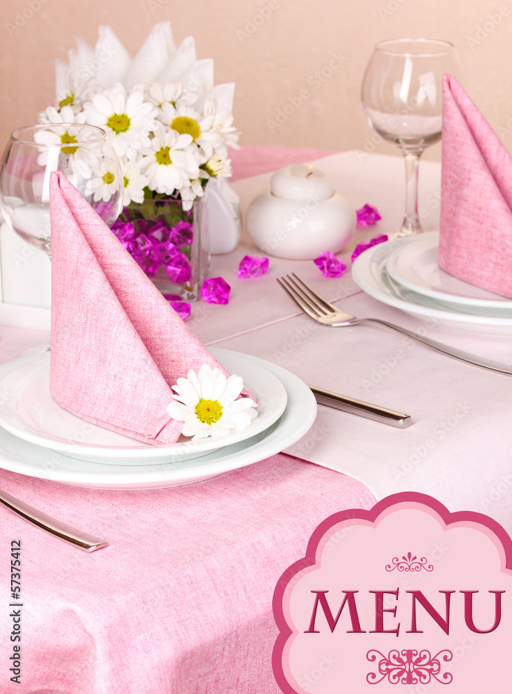 Elegant table setting in restaurant Elegant table setting in restaurant