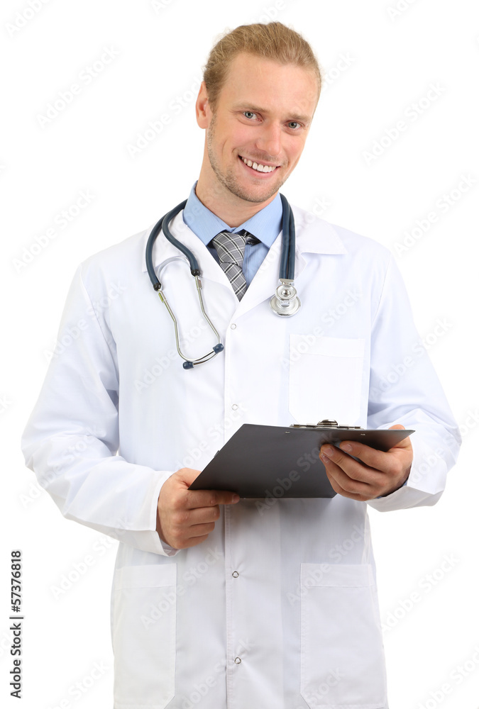 Portrait of doctor isolated on white Portrait of doctor isolated on white