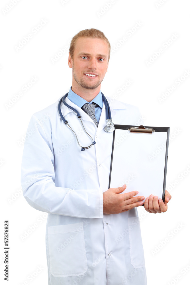 Portrait of doctor isolated on white Portrait of doctor isolated on white