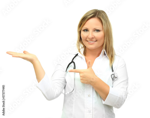 Young beautiful doctor with...