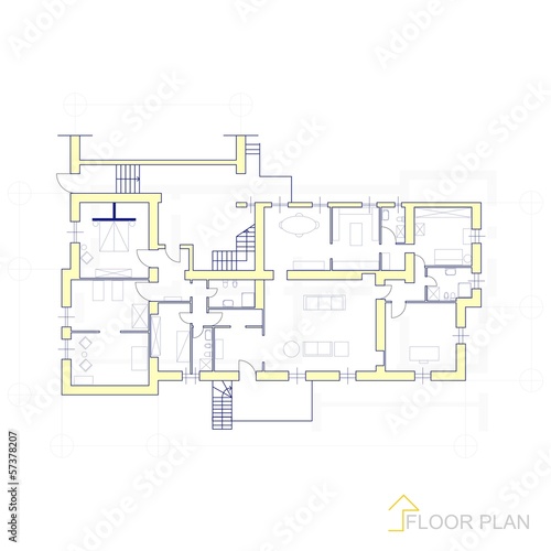 Architectural vector apartment floor plan