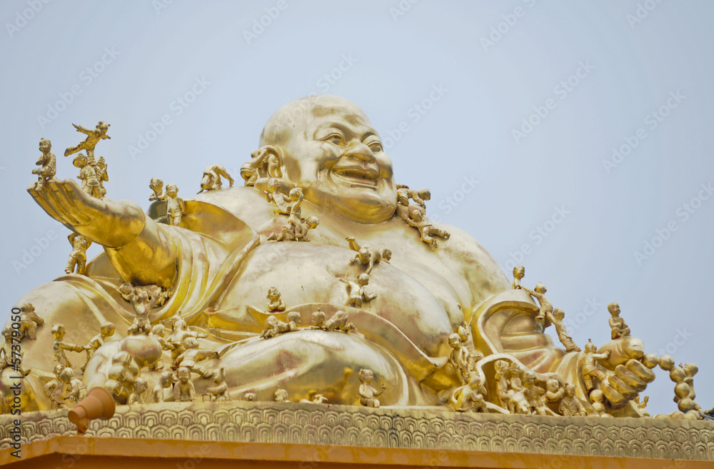 Budai - Laughing Buddha statue in Qibao Temple, Shanghai, China