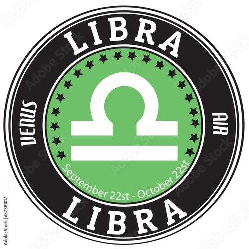 Libra zodiac  label