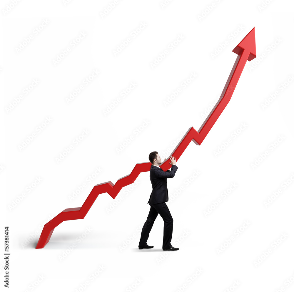 businessman holding graph businessman holding graph