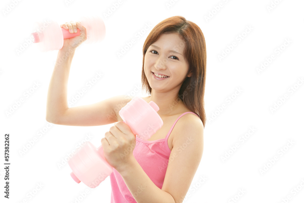 エクササイズをする女性 エクササイズをする女性