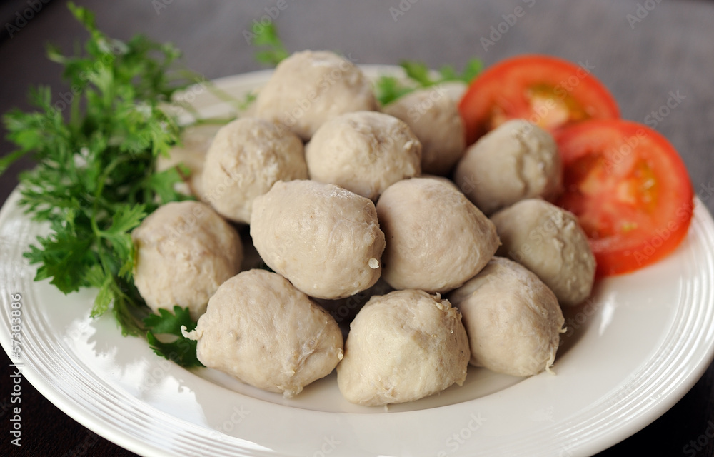 Meat ball in dish