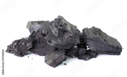 Coal on white background