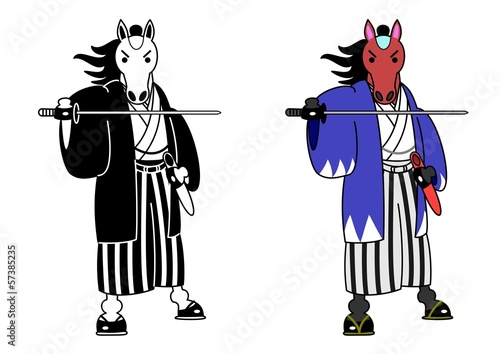 馬侍、カラーとモノクロ