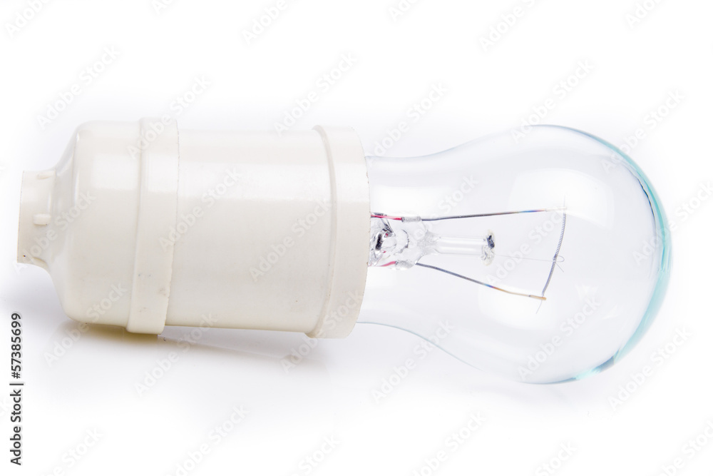transparent light bulb isolated on white transparent light bulb isolated on white