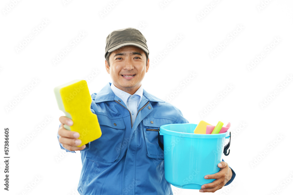笑顔の作業員