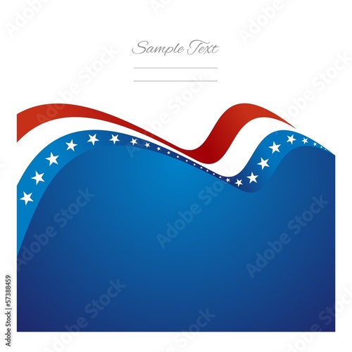 US abstract flag ribbon vector