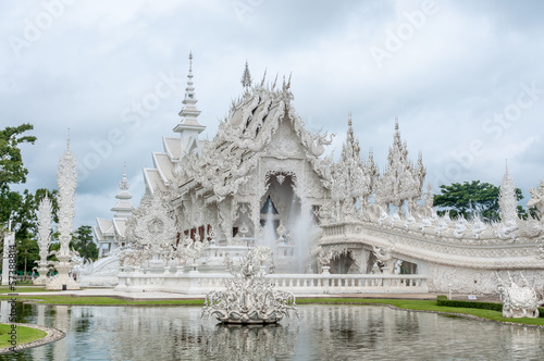 White Temple With Reflecting Pond