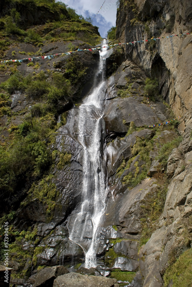 Waterfall, Takthsang Goemba, Bhutan Waterfall, Takthsang Goemba, Bhutan