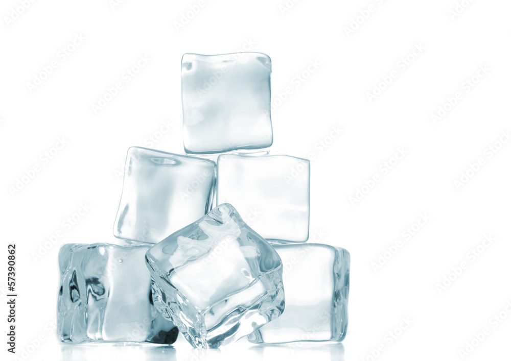 ice cubes over white background. ice cubes over white background.