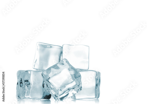 ice cubes over white background.