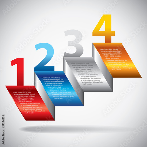 Infographics template, numbered options, vector