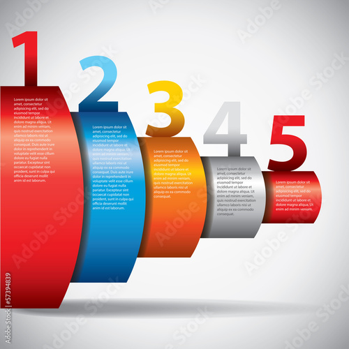 Infographics template, numbered options, vector