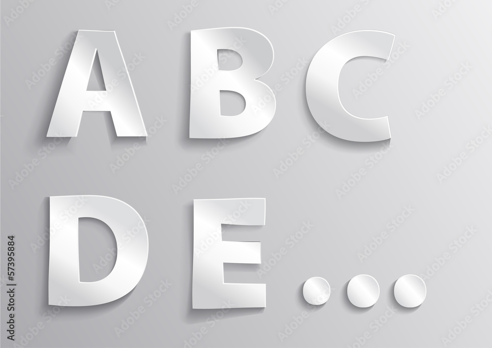 Alphabet white letter with shadow A,B,C,D,E Alphabet white letter with shadow A,B,C,D,E