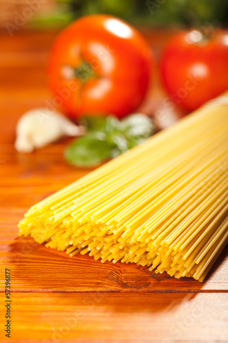 Spaghetti and vegetables