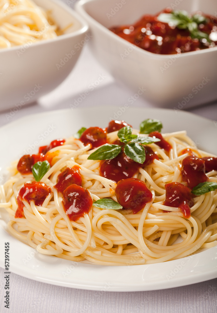 Spaghetti bolognese on plate Spaghetti bolognese on plate