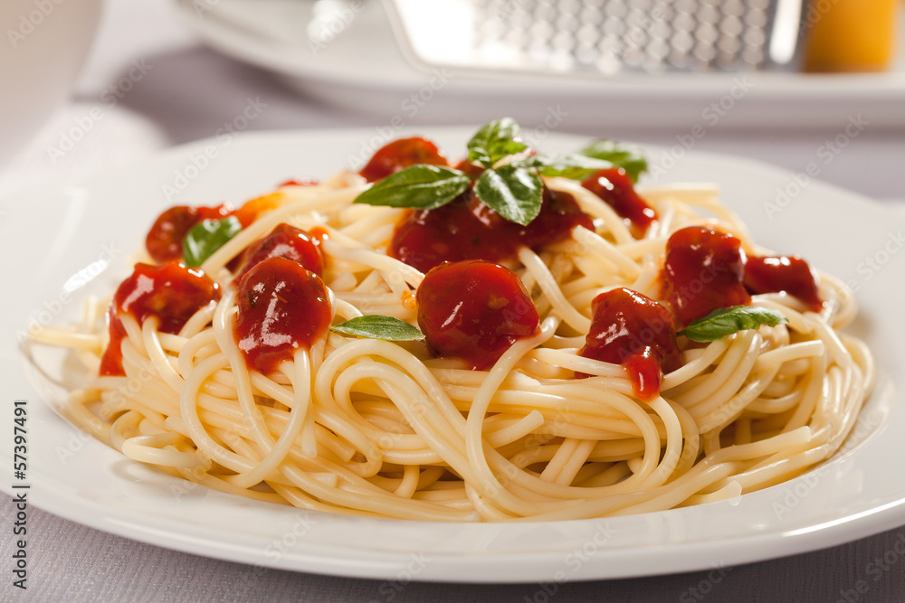 Spaghetti bolognese on plate Spaghetti bolognese on plate
