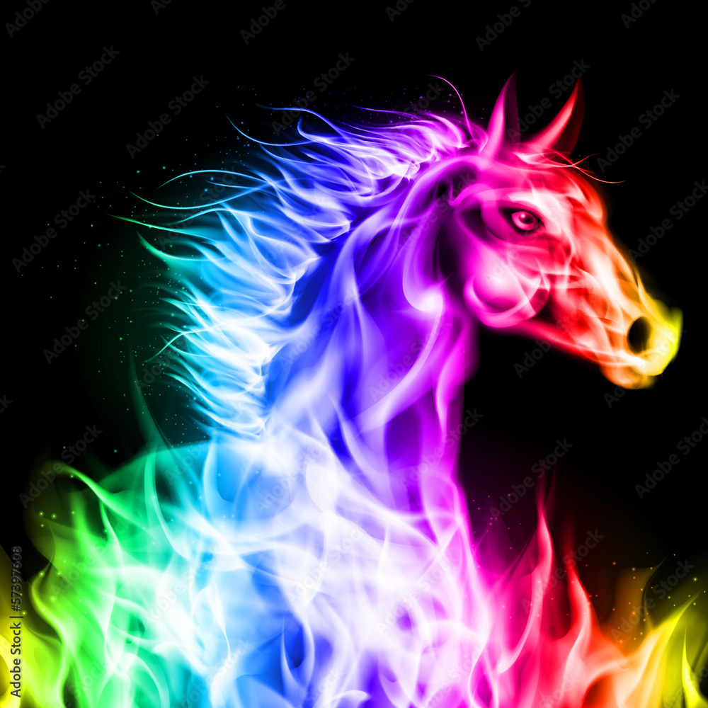 Colorful fire horse.